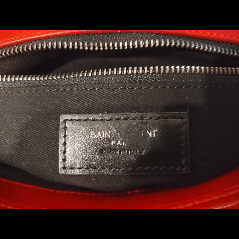 好挖寶｜Saint Laurent YSL Niki Baby 紅色復古皺褶鏈條包 斜背包 肩背包-24