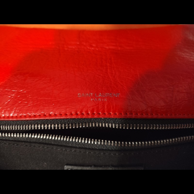 好挖寶｜Saint Laurent YSL Niki Baby 紅色復古皺褶鏈條包 斜背包 肩背包-27