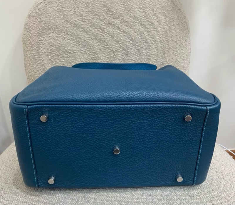 Hermes Lindy30 藍色銀扣 R 14年 鴨子藍拼湖水藍-2