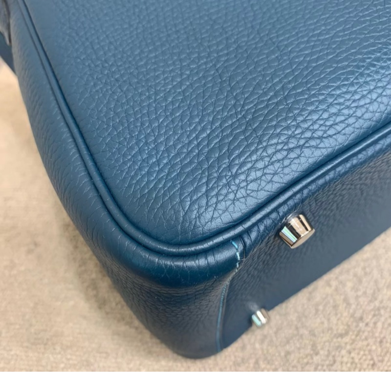 Hermes Lindy30 藍色銀扣 R 14年 鴨子藍拼湖水藍-5