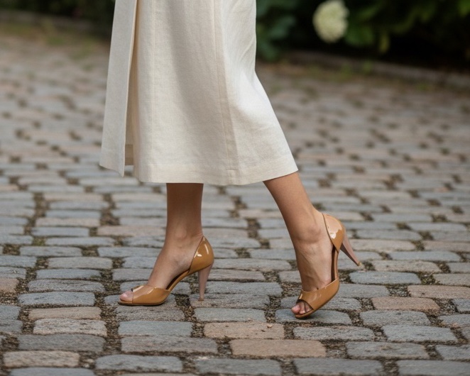 🍒 Chanel 經典焦糖漆皮露趾跟鞋 D'Orsay鞋底無落地 貴氣顯白 size:38/2F260425-1-2