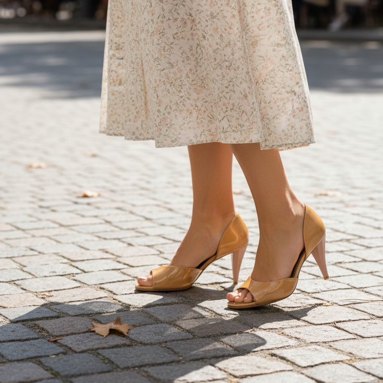 🍒 Chanel 經典焦糖漆皮露趾跟鞋 D'Orsay鞋底無落地 貴氣顯白 size:38/2F260425-1-3