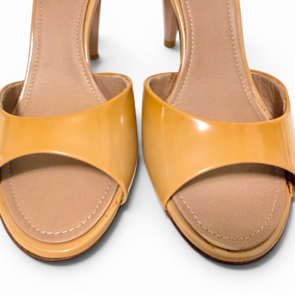 🍒 Chanel 經典焦糖漆皮露趾跟鞋 D'Orsay鞋底無落地 貴氣顯白 size:38/2F260425-1-6