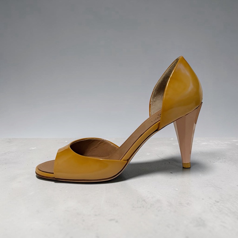 🍒 Chanel 經典焦糖漆皮露趾跟鞋 D'Orsay鞋底無落地 貴氣顯白 size:38/2F260425-1-10