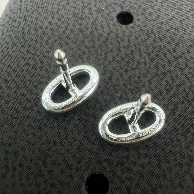 全新 Hermes farandole 純銀豬鼻子耳環-4