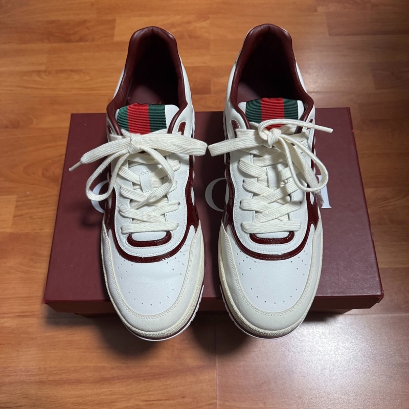 GUCCI正品古馳Re-Web厚底低幫板鞋 男款 白色 46.5碼-2