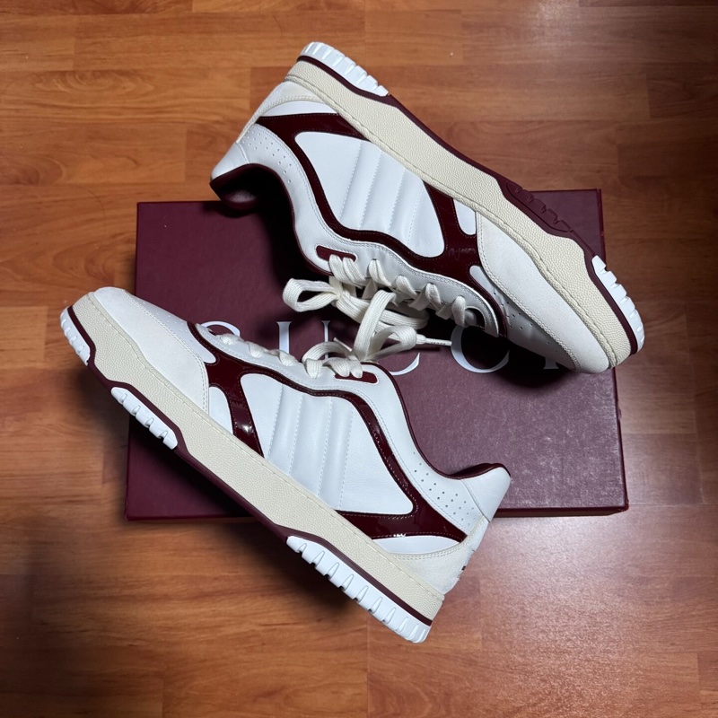 GUCCI正品古馳Re-Web厚底低幫板鞋 男款 白色 46.5碼-7