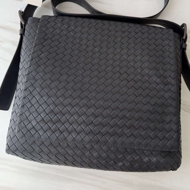 Bottega Veneta葆蝶家  黑蓝色 编织 邮差包 斜挎包 🈚附件-1