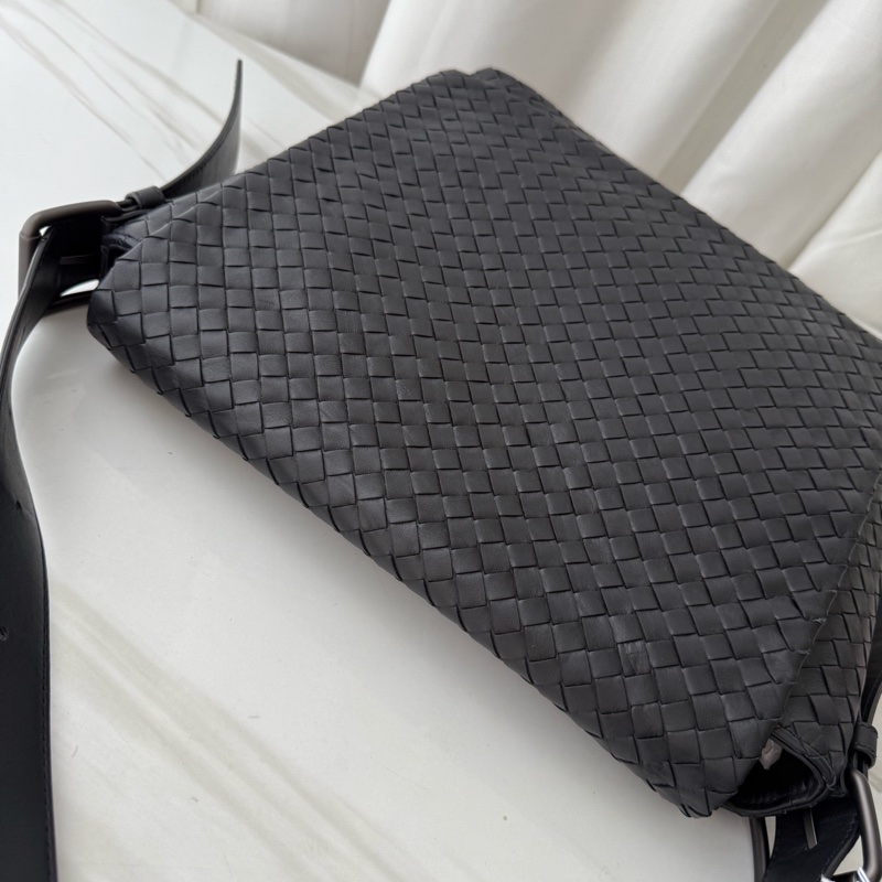 Bottega Veneta葆蝶家  黑蓝色 编织 邮差包 斜挎包 🈚附件-3