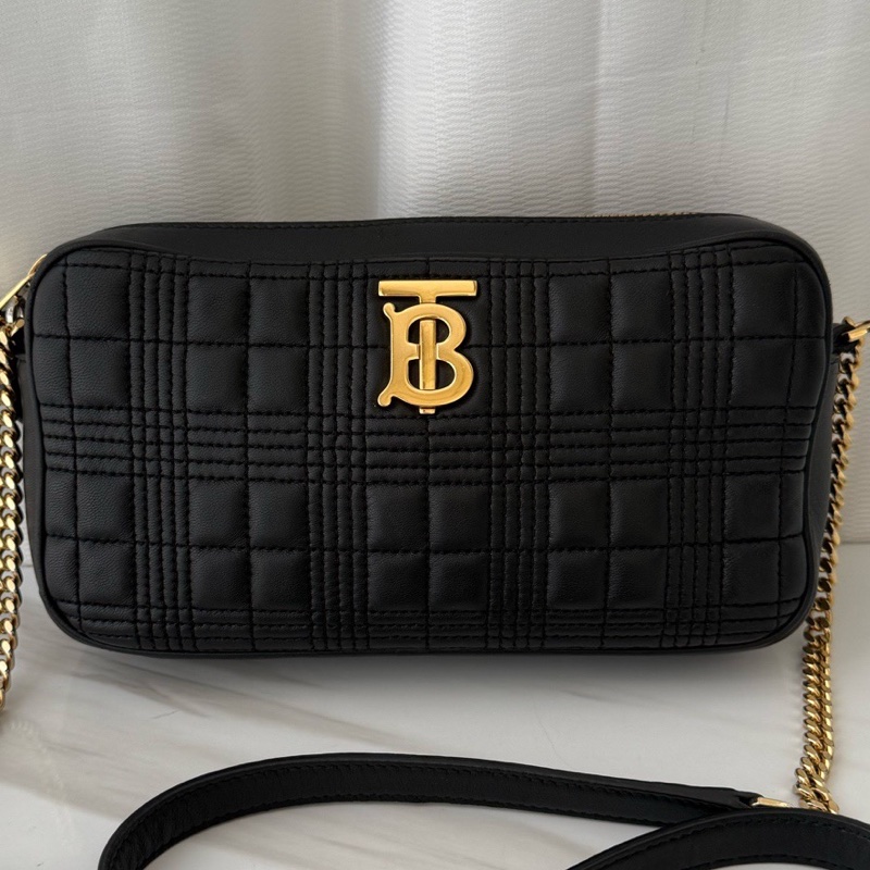巴寶莉 Burberry 黑金 lola 相機包 🈚附件-0