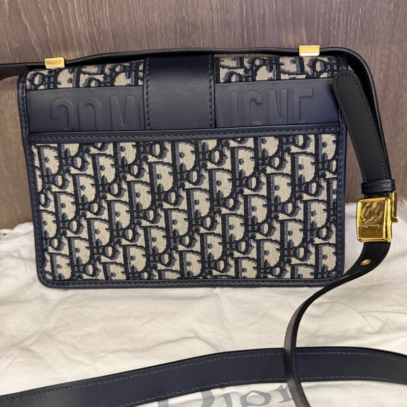 Dior 迪奧 蒙田 黑色老花滿印刺繡帆布金扣單肩包斜挎包 底長24 19年編碼+芯片 有塵袋 。-1