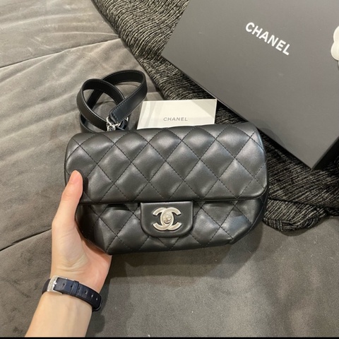 預定❤️ chanel #黑銀 #腰包 #胸包 #cf
