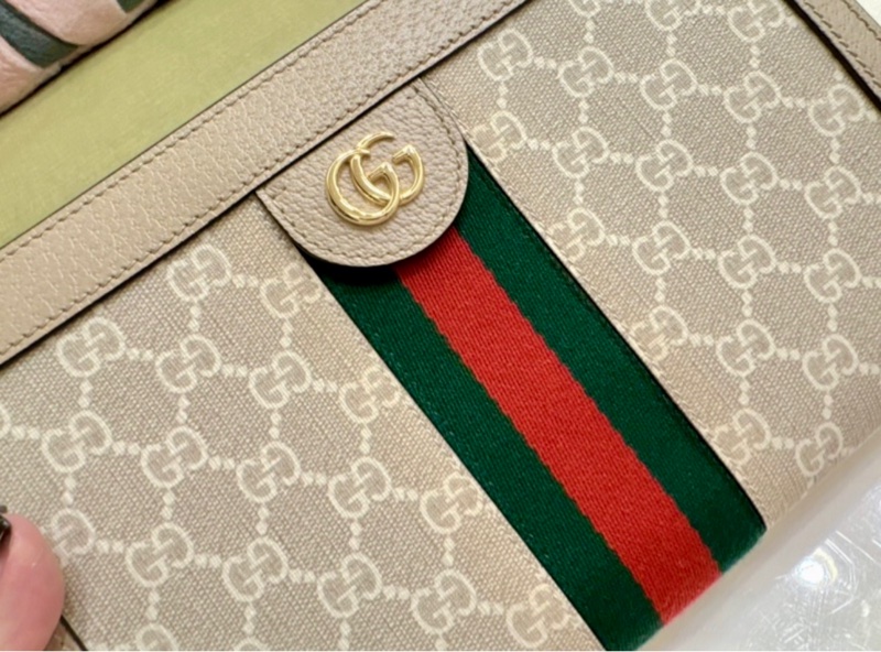 絕美超低價Gucci ophidia 系列 GG logo 織帶皮革磁扣肩背斜背包-7