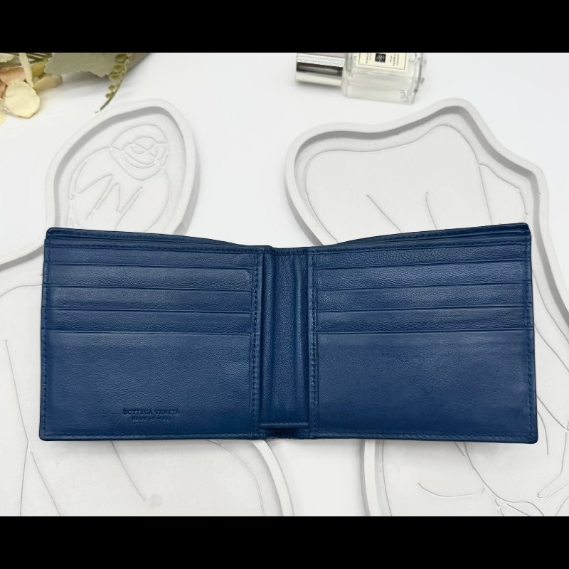 BOTTEGA VENETA BV經典編織小羊皮咖啡色撞色短夾-2