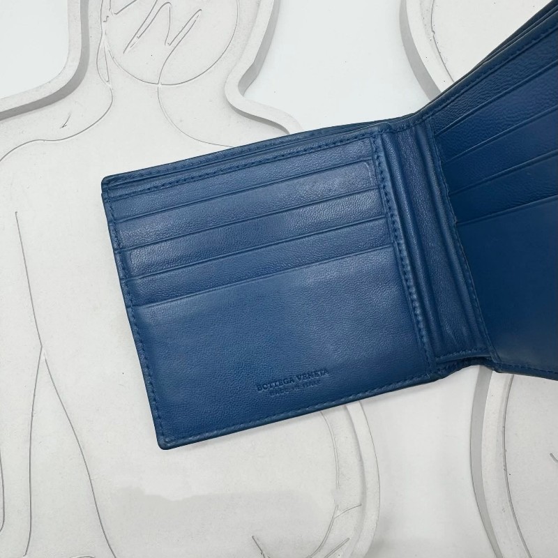 BOTTEGA VENETA BV經典編織小羊皮咖啡色撞色短夾-18