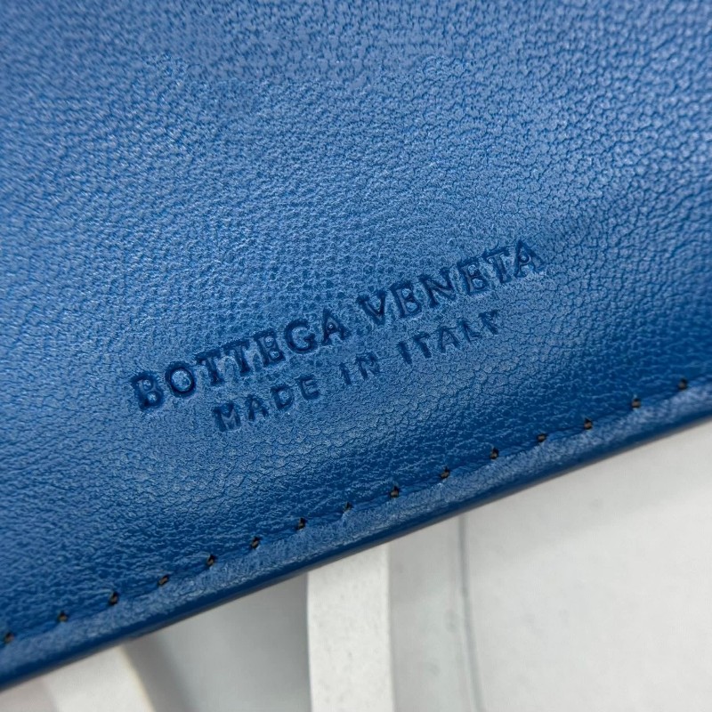 BOTTEGA VENETA BV經典編織小羊皮咖啡色撞色短夾-26