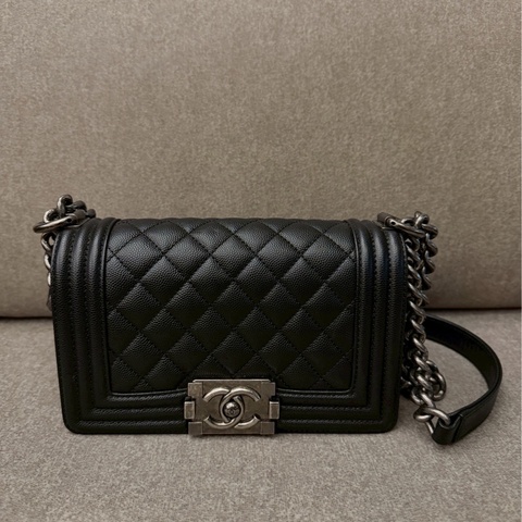 香奈兒BOY20荔枝黑銀