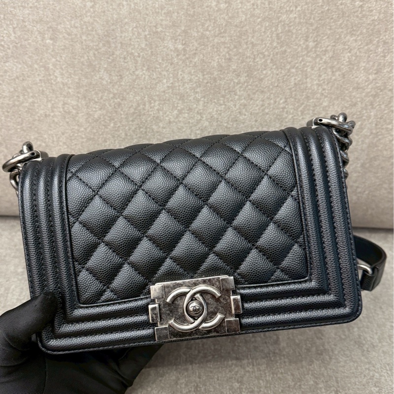 香奈兒BOY20荔枝黑銀-3