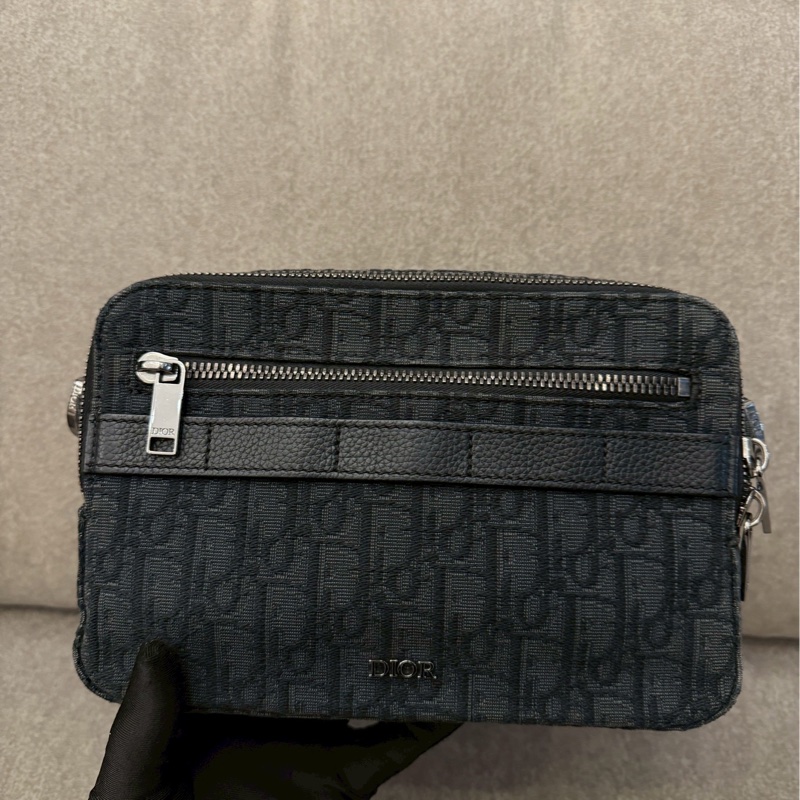 DIOR黑色相機郵差包-3
