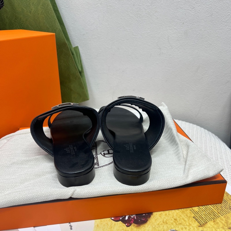 Hermes • 黑銀流蘇H釦拖鞋 全配有盒✔️-4