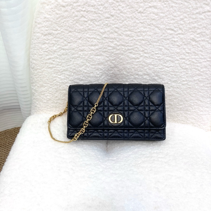 迪奧DIOR CARO WOC 黑金籐格紋小牛皮斜背包 S5134UWHC 絕美復古CD釦爆款天菜 🖤-6