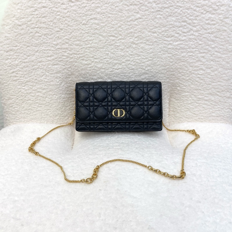 迪奧DIOR CARO WOC 黑金籐格紋小牛皮斜背包 S5134UWHC 絕美復古CD釦爆款天菜 🖤-7