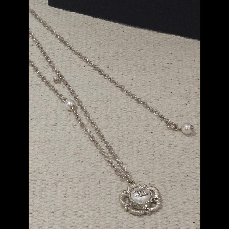 Chanel 香奈兒 復古山茶花珍珠項鍊-0