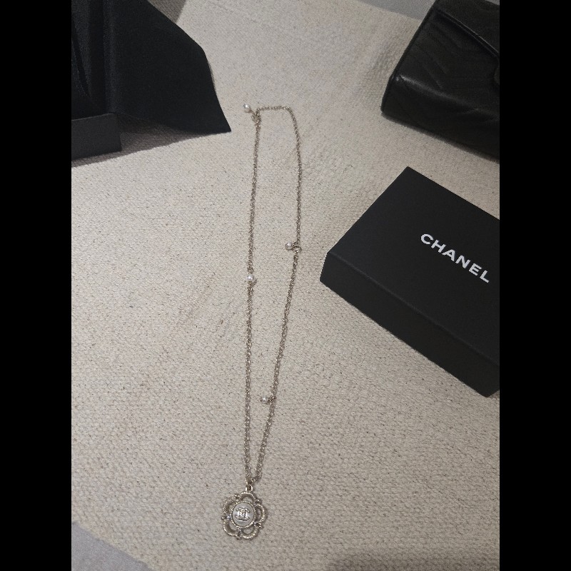 Chanel 香奈兒 復古山茶花珍珠項鍊-2
