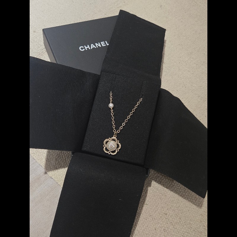 Chanel 香奈兒 復古山茶花珍珠項鍊-8