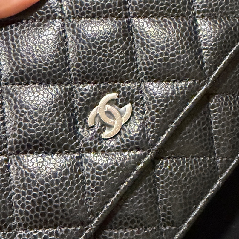 全新全配❤️ 香奈兒 #黑銀 #荔枝皮 #woc #經典款-8