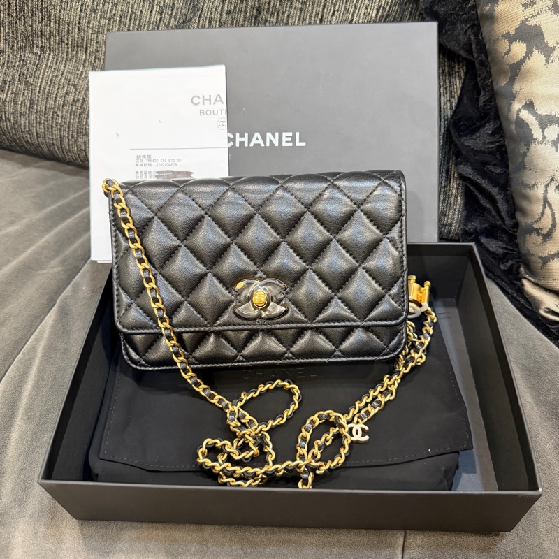 全新全配❤️新款❤️ 香奈兒 #soblack #旋轉扣 #woc #可調節-2