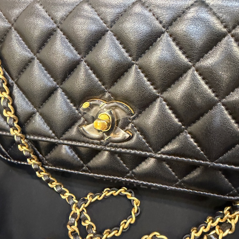 全新全配❤️新款❤️ 香奈兒 #soblack #旋轉扣 #woc #可調節-4