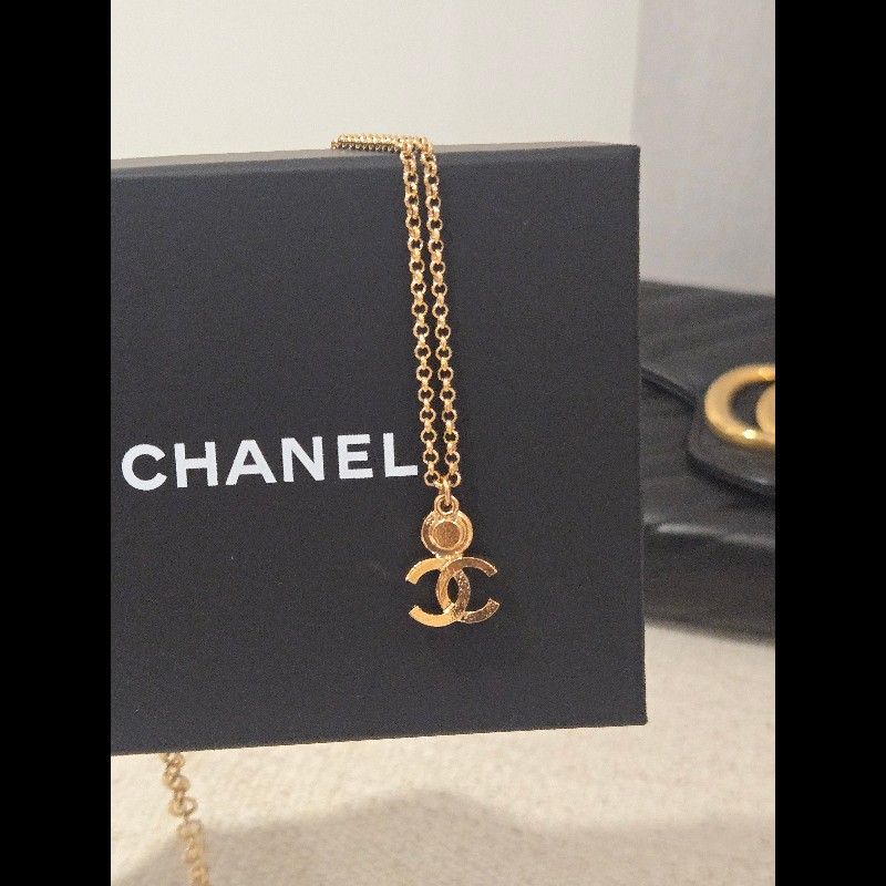 Chanel 香奈兒 24C 蜜桃粉金雙Clogo滿鑽項鍊 溫柔到骨子裡 🍑✨-13