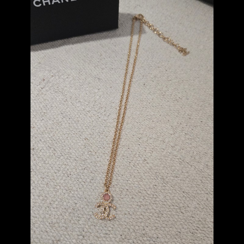 Chanel 香奈兒 24C 蜜桃粉金雙Clogo滿鑽項鍊 溫柔到骨子裡 🍑✨-21