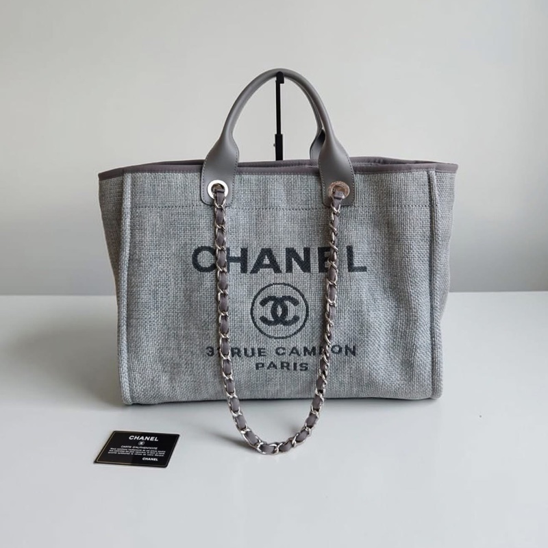 全新全配❤️ 香奈兒 #沙灘包 #霧霾灰 #托特包 #藍灰色-2