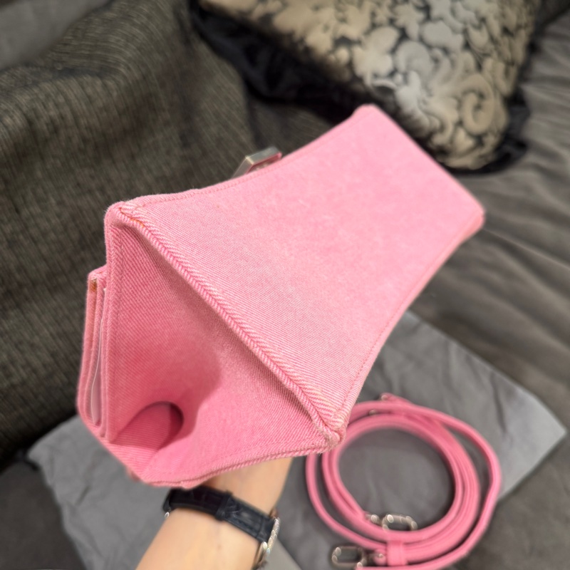 全新🈶購證❤️ 巴黎世家 #沙漏包 #粉色 #銀扣 #牛仔 s號-10