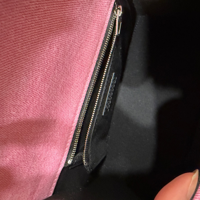 全新🈶購證❤️ 巴黎世家 #沙漏包 #粉色 #銀扣 #牛仔 s號-12