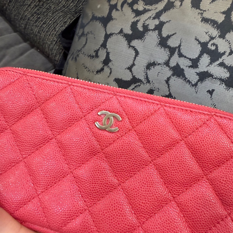 全配🈶購證❤️ 香奈兒 #玫粉色 #荔枝皮 #手機包 #woc-2
