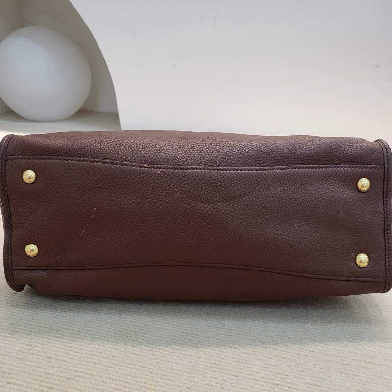 Prada • 經典金棕金釦牛皮機車包 2Way-6