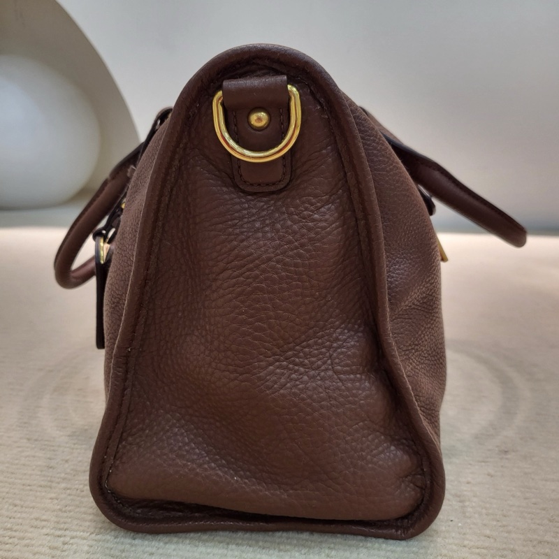 Prada • 經典金棕金釦牛皮機車包 2Way-7