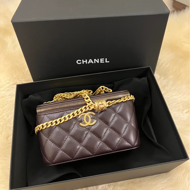 全新全配❤️晶片❤️ 香奈兒 #可可棕 #金柱調節 #長盒子 #22k巧克力色-0