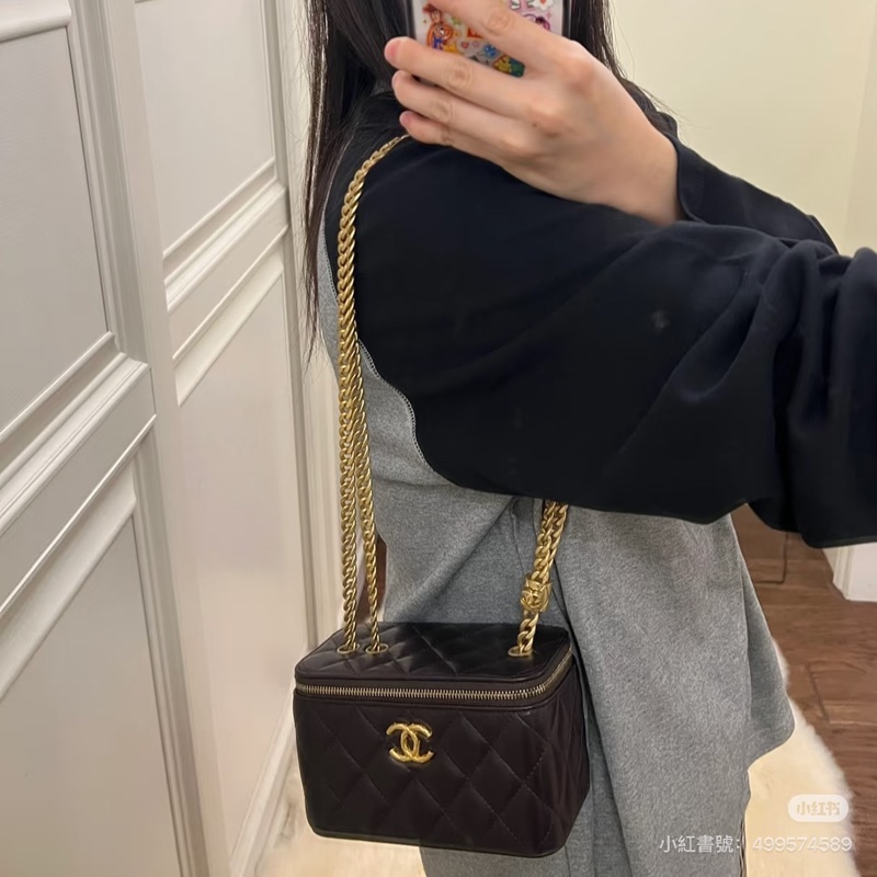 全新全配❤️晶片❤️ 香奈兒 #可可棕 #金柱調節 #長盒子 #22k巧克力色-4