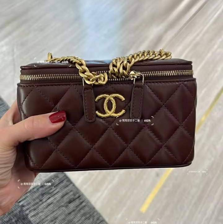 全新全配❤️晶片❤️ 香奈兒 #可可棕 #金柱調節 #長盒子 #22k巧克力色-5