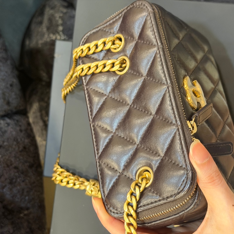 全新全配❤️晶片❤️ 香奈兒 #可可棕 #金柱調節 #長盒子 #22k巧克力色-8