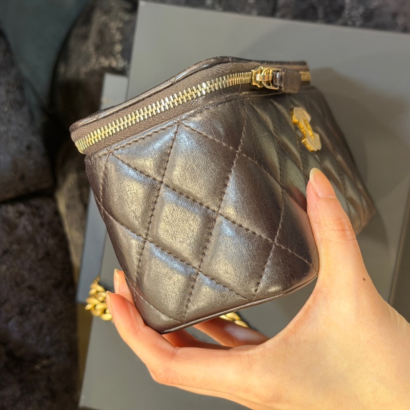 全新全配❤️晶片❤️ 香奈兒 #可可棕 #金柱調節 #長盒子 #22k巧克力色-10