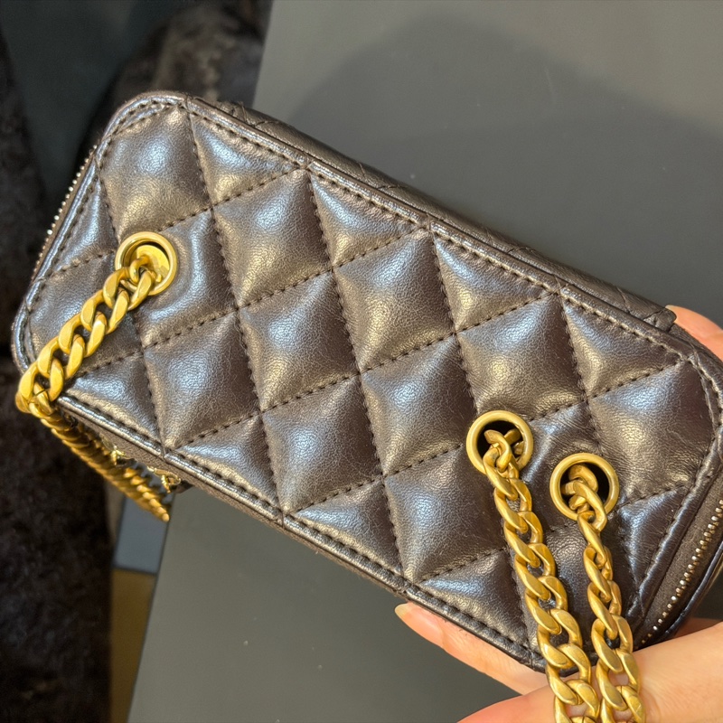 全新全配❤️晶片❤️ 香奈兒 #可可棕 #金柱調節 #長盒子 #22k巧克力色-14