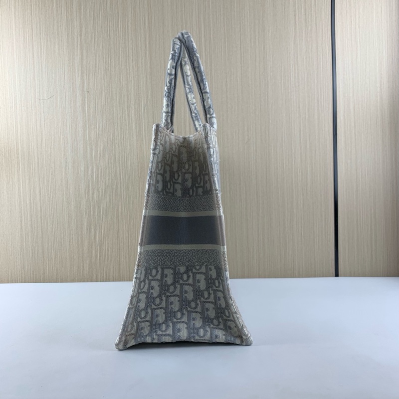 Dior • 經典Book Tote 灰色刺繡托特 中號 有購證✔️-4