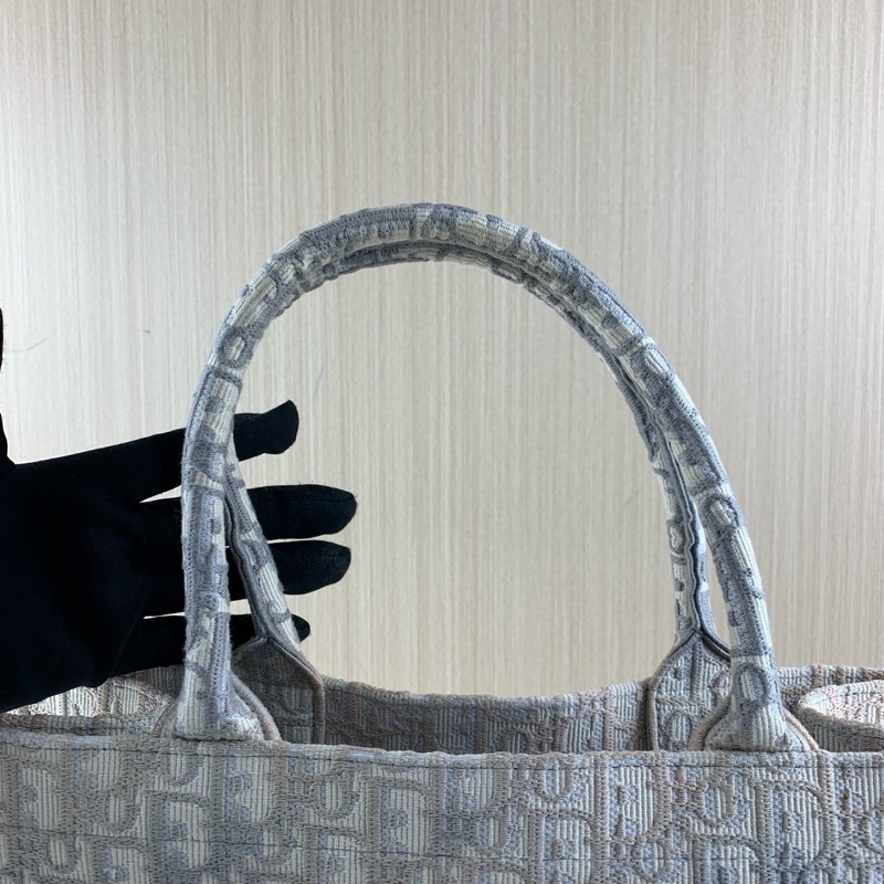 Dior • 經典Book Tote 灰色刺繡托特 中號 有購證✔️-8