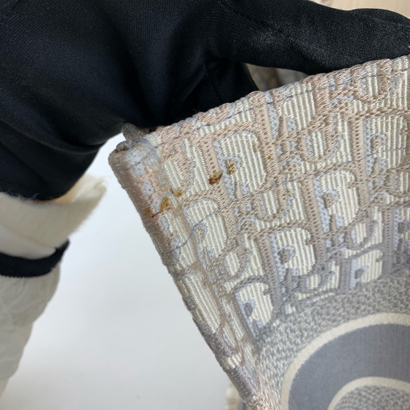 Dior • 經典Book Tote 灰色刺繡托特 中號 有購證✔️-16