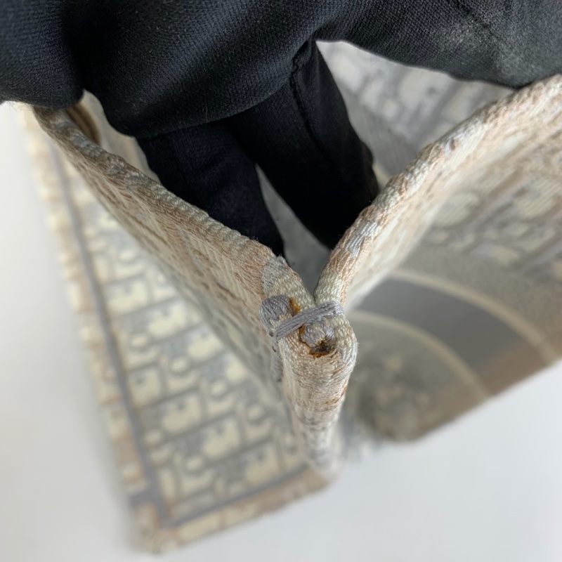 Dior • 經典Book Tote 灰色刺繡托特 中號 有購證✔️-17